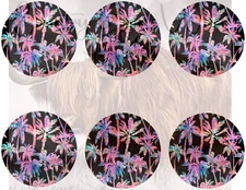 Sublimation Print Palm Trees Car Coaster Ready to Press Heat Transfer