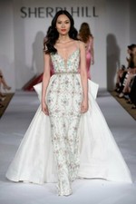 NWT Sherri Hill Couture White Beaded Overskirt Dress Size 6 MSRP $7500