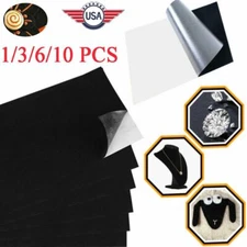Lot Felt Fabric Adhesive Sheet Black Multipurpose Sticky Glue Velvet Sheet 8x12"