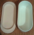 (2 ) Vintage TUPPERWARE Butter Dishes, Almond 2 Stick & White & Pink — photo 5
