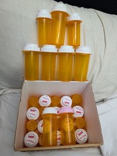 Lot of 29 Empty Prescription RX Pill Plastic Bottles for Crafts and Hobbies