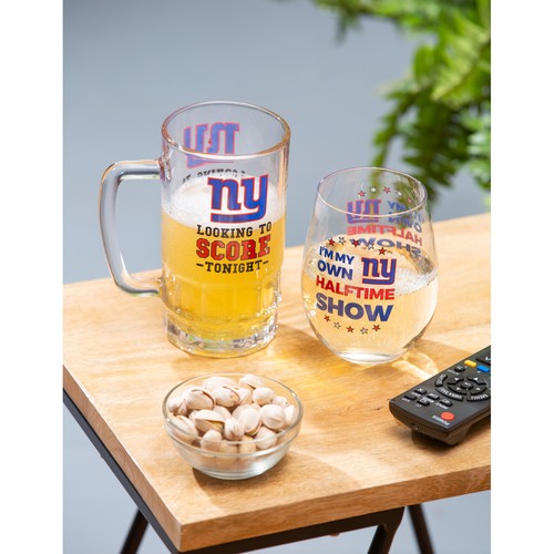 New York Giants, Stemless 17OZ Wine & Beer 16 OZ Gift Set - Picture 4 of 4