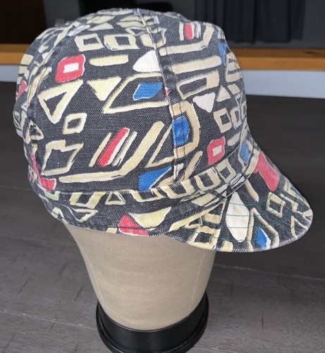 i9 VTG 7 1/2 KROMER WELDING CAP HAT ABSTRACT GEOMETRIC UNION MADE TRAIN ENGINEER - Picture 4 of 15