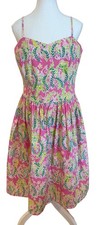 Lilly Pulitzer Baheera Fit/Flare Midi Cotton Dress Jungle Animal Resort Girly 10