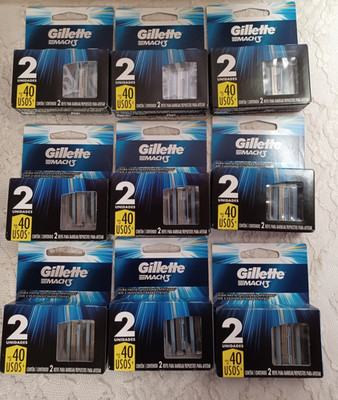 Gillette Mach3 Razor Blade Refills Cartridges 18 REPLACEMENT CARTRIDGES Total