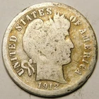 1912 D Barber Dime G-VG  90% Silver   "Actual Coin Pictured- Not Cleaned"