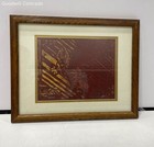 JM Red Gold Gecko Abstract Art Print Framed Signed Numbered 9/10  — photo 1