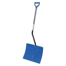 Zoro Select 12U488 Snow Shovel, 18 In W X Aluminum Blade, 45 In L Steel Handle