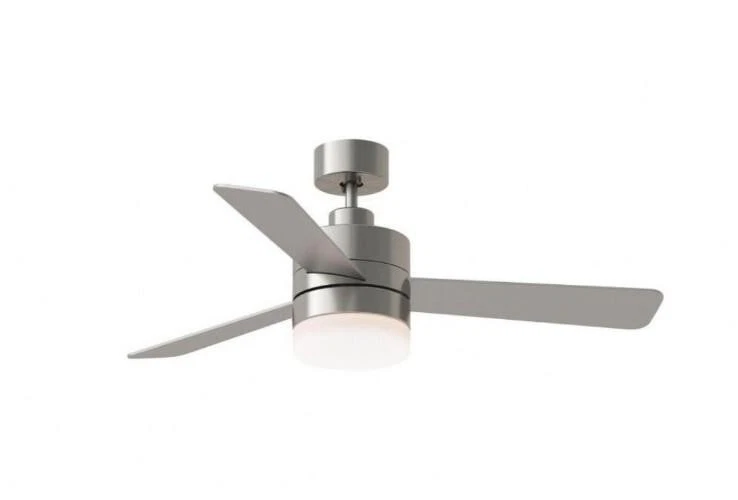 Monte Carlo Era-3 Blade Ceiling Fan/Light Kit In Modern Style-44in Brushed Steel - Image 4 of 4