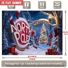 2D Flat, 1pc North Pole Christmas Party Banner with Large 'NORTH POLE' Sign  Sn