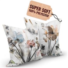 Floral Throw Pillow Covers 16x16 Set of 2   Soft Polyester 16x16 Pillow