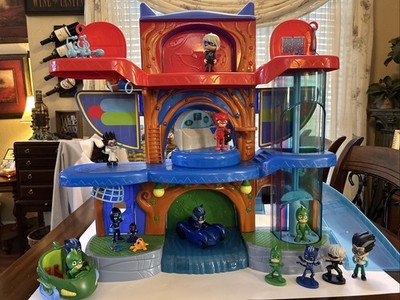 PJ Masks Deluxe Headquarters Playset w/ Car, Figures, And More!