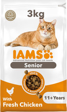 IAMS Senior 11+ Dry Cat Food Chicken 3Kg - Supports Healthy Ageing 6.45 per kilo