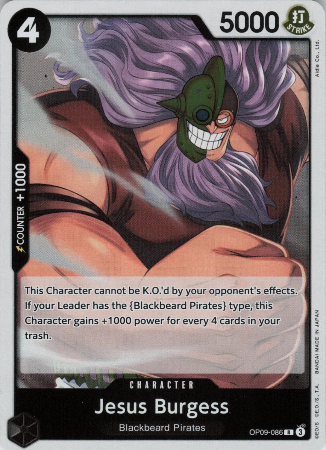 • Jesus Burgess • OP09-086 R Emperors in the New World Foil One Piece TCG NM
