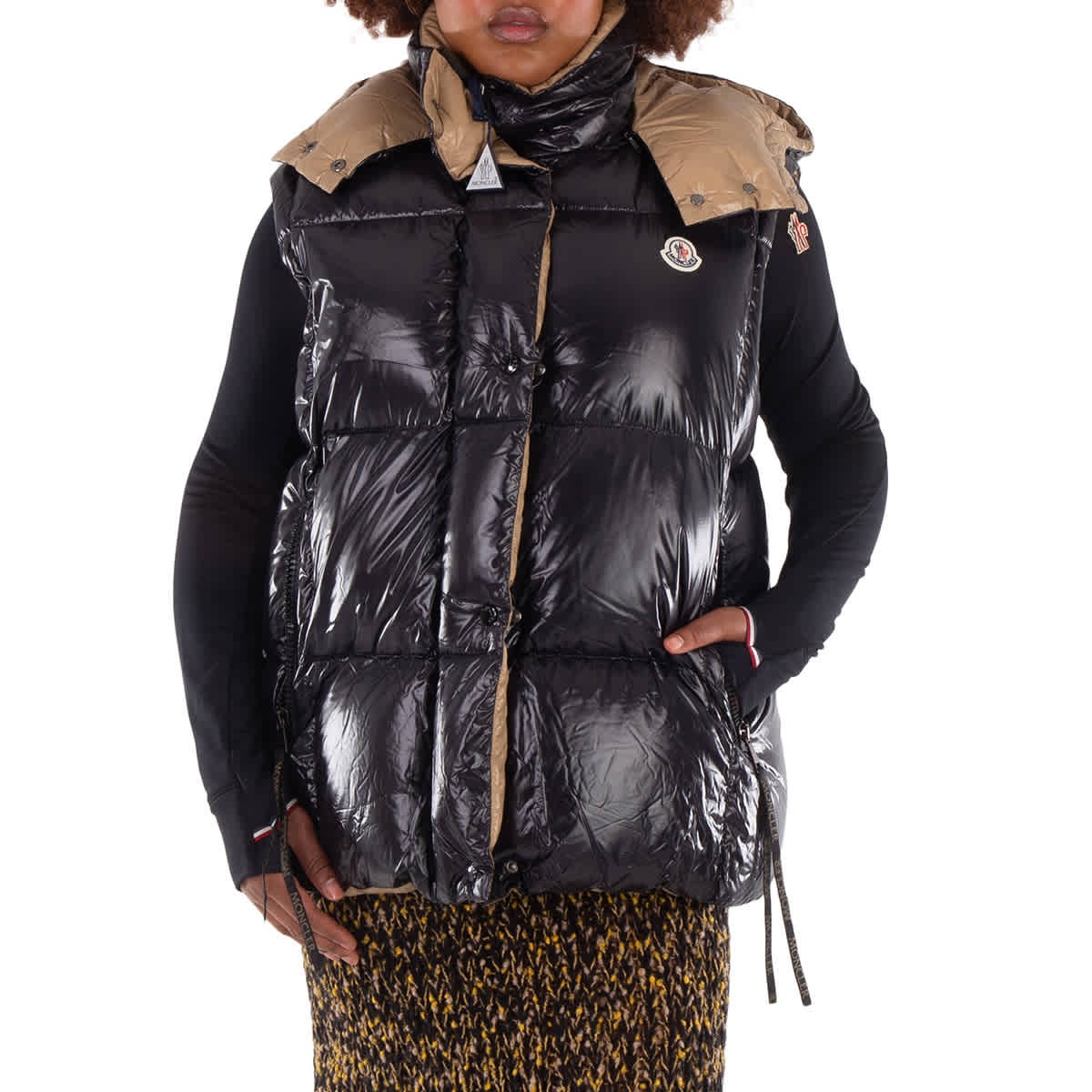 Moncler Logo Patch Quilted Down Puffer Vest | eBay