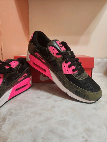 Sneakers uomo taglia 11 nuove con scatola Nike Air Max 90 PRM Sequoia nero rosa IF1721 300 - Foto 10 di 12
