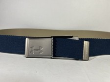 UNDER ARMOUR Navy Beige Twill Canvas Reversible Belt Golf Sports Men's One sz