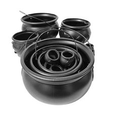 10Pcs Black Plastic Witch Cauldron Kettle,Large St Patrick'S Witch Cauldron Pot 