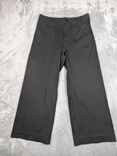 Maeve The Colette Cropped Wide Leg Pants Womens 30 Black Ponte Stretch Work