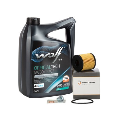 5L WOLF 5W30 C2/C3 + HIRSCHER Ölfilter für PSA DS FORD OPEL MINI 1.4/1.6/2.0D