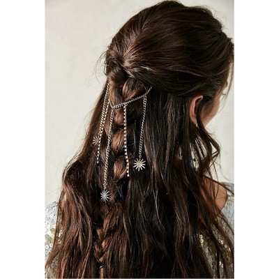 Free People Majestic Hair Piece Silver Black Bohemian Renaissance Medieval Free People Majestic Hair Piece Silver Black Bohemian  main image 4