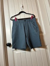 Hurley Trek Hybrid Stretch Shorts Men's 30 20" Inseam Blue Zipper Pockets