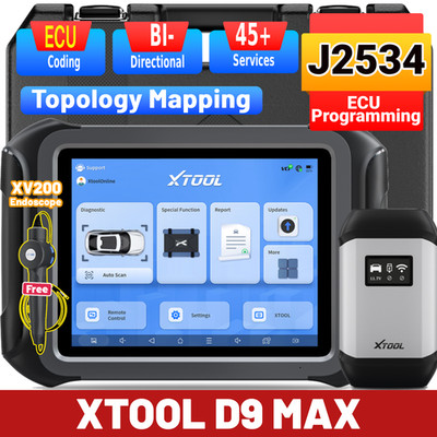 XTOOL D9 MAX Auto Diagnostic Tool J2534 ECU Programming Topology IMMO/Key Coding