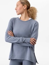Athleta Coaster Luxe Recover Crewneck Pullover Size Small Slate Blue