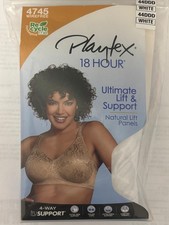 PLAYTEX 4745 18 Hour Ultimate Lift  Support WIREFREE - WHITE Size 44DDD - NEW