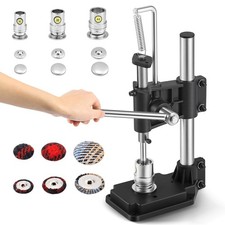 Fabric Button Maker, Cloth Cover Button Press with 3 Molds 18 22 28mm , Fabri...