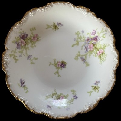 Antique Double Mark JPL Jean Pouyat Limoges France Serving Dish Bowl Scalloped