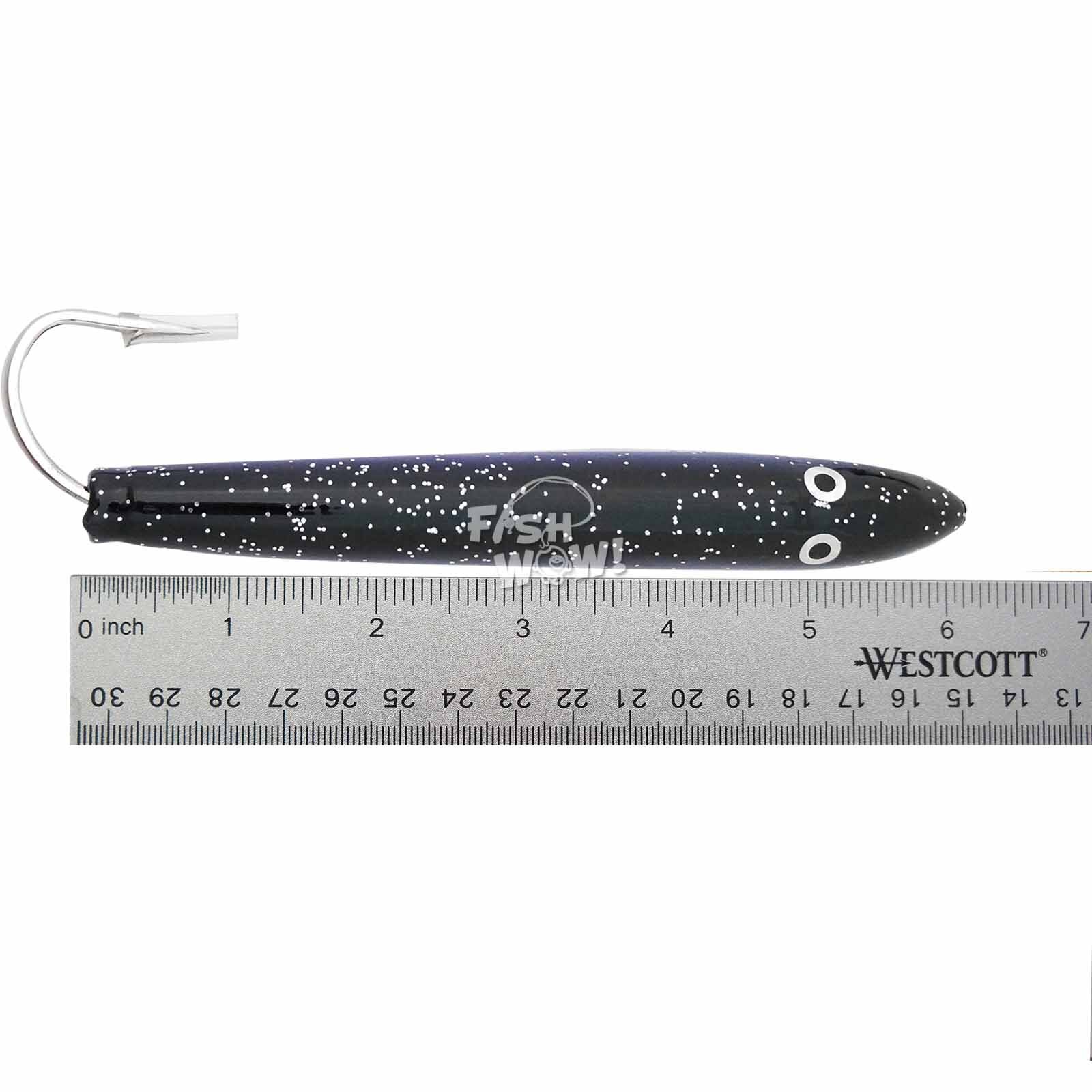 3pcs 6" Fishing Cedar Plugs Rig Tuna Mahi Trolling Wood Lure 10/0 hook Purple Bl - Image 2