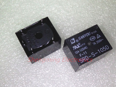 10PCS 5pins 5VDC SANYOU SRD-S-105D 12A 125VAC Power Relay