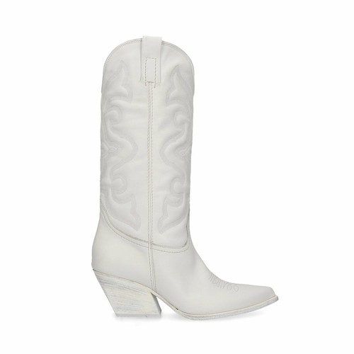 Steve Madden West Leather Boots - White - 9