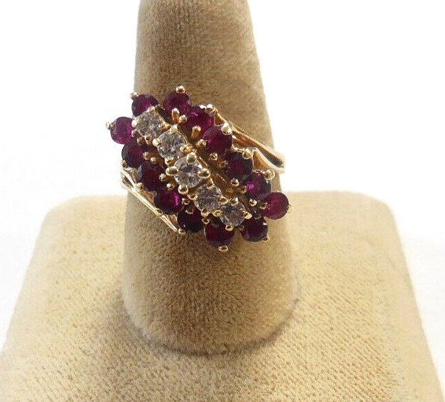 Diamond, Ruby, Topaz Set 14K Solid Yellow Gold Wa… - image 9