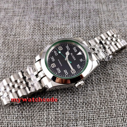 Polished 40mm Bliger Black Dial Sapphire Glass Japan NH35A Automatic Mens Watch - Picture 8 of 11