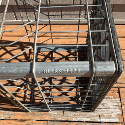 VINTAGE Milk Crate Steel Wire with Plastic Bottom | eBay