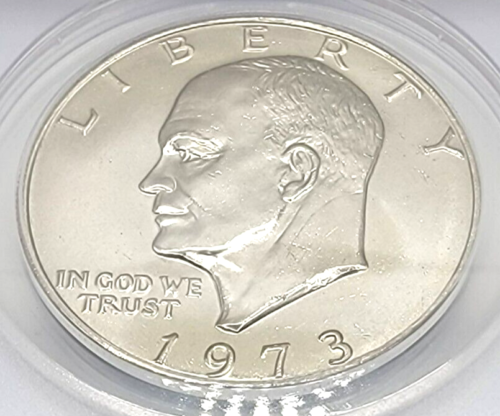 1973 P Eisenhower Dollar MS 66 - ANACS - Ike - Blast White - High Grade Low Pop - Afbeelding 1 van 6