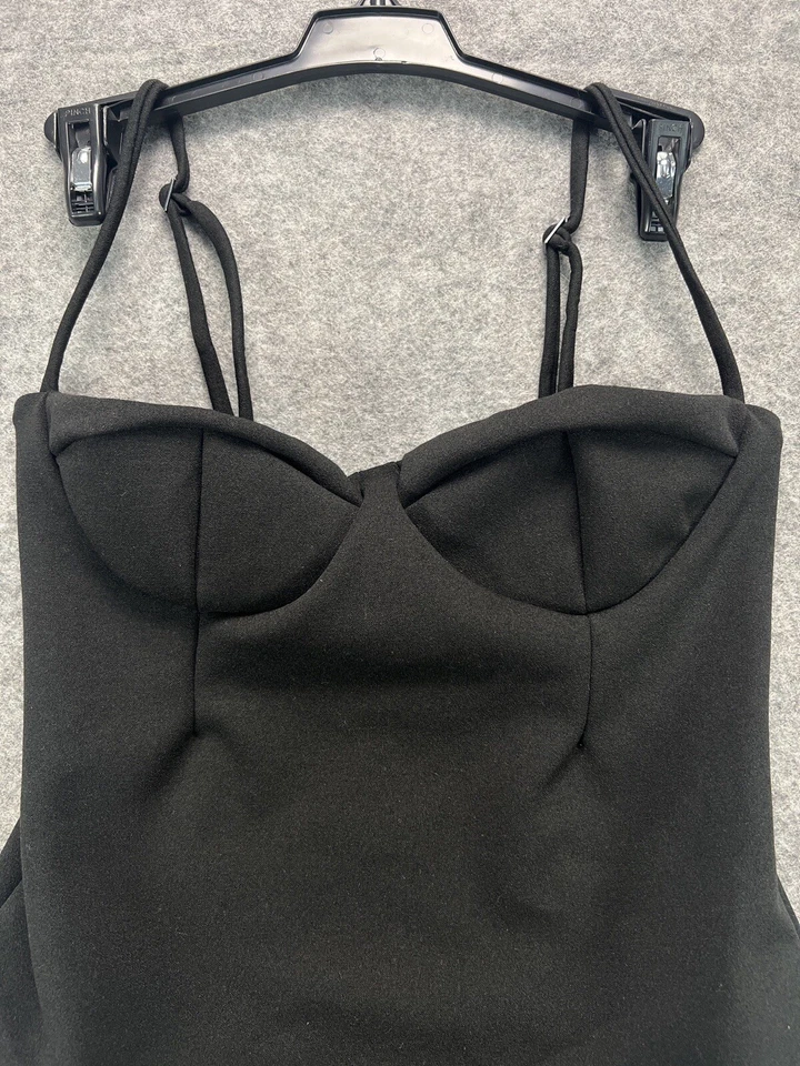 NUEVO CON ETIQUETAS HAIGHT Traje de baño de una pieza vintage de crepé para mujer grande negro Foto 3 de 4