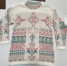 Vintage 80's Gina Peters Knit Sweater Women's Easter/Spring Colors
