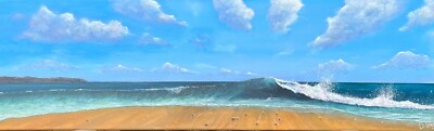 Breaking Wave by artist recently featured in Daily Mirror. 100cmx30cm. Signed