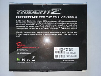 G.SKILL TridentZ 16GB (2x8GB) 3600 MHz *B-Die 15-15-15-35 DDR4 F4