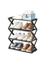 Home Use Simple X-shaped Shoe Rack Multifunctional Double-layer Steel Pipe Shelf