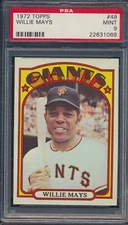 1972 Topps #49 Willie Mays San Francisco Giants HOF PSA 9 Mint CENTERED STUNNER!