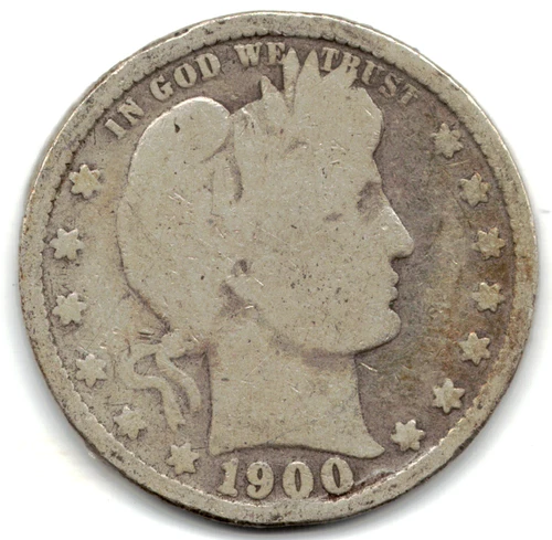 1900 BARBER QUARTER in GOOD condition ~ PLEASE SEE THE SCAN  stk b504