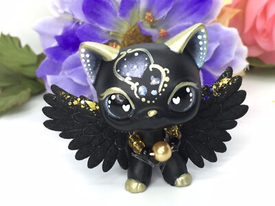 CUSTOM OOAK Toys, Mini Pet Shop Hand Painted Short Hair GALAXY Kitty Cat