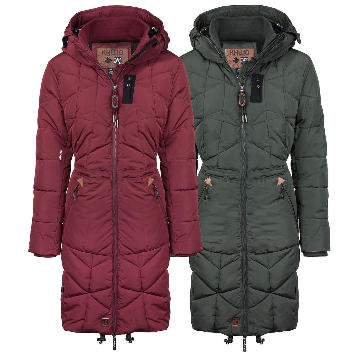 Khujo Damen Mantel Jacke Winter gefüttert Steppmantel tailliert - Main Image