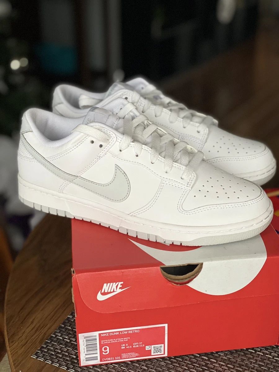 Nike Dunk Low Pure Platinum DV0831 101 Mens Size 9 Deadstock Fast