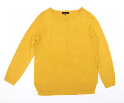 F&F Damenpullover gelb Rundhalsausschnitt Acrylmischung Größe 10
