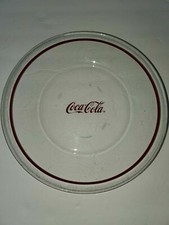 Cola Cola Vintage 10 inch Clear Glass Plate. Rare  with red logo and trim